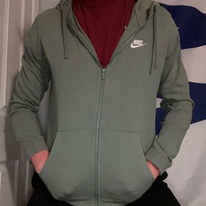 Light Green full zip nike sweatshirt